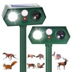Deer Squirrel Cat Rabbit Repellent Outdoor Solar Ultrasonic Animal Repeller Waterproof Rabbit Deterrent with Flash Light Motion Sensor to Keep Dog Skunk Raccoon Rodent Coyote Out of Garden Farm (2)