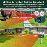 YOOYHHOME Solar Ultrasonic Animal Repellent Cat Repellent Outdoor Animal Repeller Waterproof Motion Activated Cat Deterrent for Outdoor Dog Squirrels Raccoon Skunk Deer