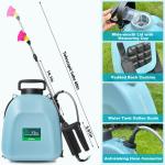 3.2 Gallon Battery Powered Backpack Sprayer, Upgraded Electric Back Pack Sprayer with 3 Spray Force, Battery Indicator, Rechargeable Handle, 41" Telescopic Wand, 5 Mist Nozzles, for Lawn and Garden