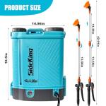 SideKing Battery Powered Backpack Sprayer 4 Gallon, 0-100 PSI Adjustable Pressure Sprayer Compatible with Makita 18V Battery, Electric Sprayer with Wand, 5 Nozzles, 2.6Ah Battery&Charger Included