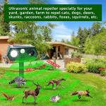 Deer Squirrel Cat Rabbit Repellent Outdoor Solar Ultrasonic Animal Repeller Waterproof Rabbit Deterrent with Flash Light Motion Sensor to Keep Dog Skunk Raccoon Rodent Coyote Out of Garden Farm (2)
