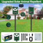 Upgraded Solar Ultrasonic Animal Repellent,Cat Repeller Outdoor with Flaming Eye Alarm,Waterproof Raccoon Repellent with Motion Detection for Farm Yard Garden Repelling Dog, Rabbit, Skunk,Squirrel