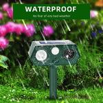 Deer Squirrel Cat Rabbit Repellent Outdoor Solar Ultrasonic Animal Repeller Waterproof Rabbit Deterrent with Flash Light Motion Sensor to Keep Dog Skunk Raccoon Rodent Coyote Out of Garden Farm (2)