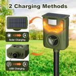 Cat Repellent Outdoor Solar Animal Repeller Deer Repellent Device Ultrasonic Dog Repeller Squirrel Deterrent Motion Activated Flame Light Repel Racoon Fox for Yard Patio Lawn Garden Orchard