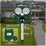 YOOYHHOME Solar Ultrasonic Animal Repellent Cat Repellent Outdoor Animal Repeller Waterproof Motion Activated Cat Deterrent for Outdoor Dog Squirrels Raccoon Skunk Deer