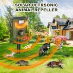 Cat Repellent Outdoor Solar Animal Repeller Deer Repellent Device Ultrasonic Dog Repeller Squirrel Deterrent Motion Activated Flame Light Repel Racoon Fox for Yard Patio Lawn Garden Orchard