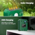 2 Pack Solar Deer Cat Repellent Device Outdoor Bird Squirrel Deterrent with Motion Activated Sensor Ultrasonic Flashing Light to Scare Rats Chipmunk Raccoon Away from Yard Lawn - Waterproof