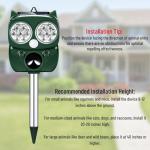 YOOYHHOME Solar Ultrasonic Animal Repellent Cat Repellent Outdoor Animal Repeller Waterproof Motion Activated Cat Deterrent for Outdoor Dog Squirrels Raccoon Skunk Deer