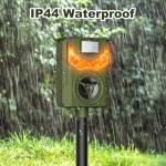 Cat Repellent Outdoor Solar Animal Repeller Deer Repellent Device Ultrasonic Dog Repeller Squirrel Deterrent Motion Activated Flame Light Repel Racoon Fox for Yard Patio Lawn Garden Orchard