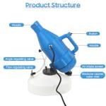 Electric Fogger Machine, Portable Handheld ULV Fogger Sprayer Mist Cold Spraying Atomizer for Home School Yard Outdoors (US Plug 110V)