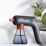 Cordless Electric Disinfection Fogger, Detachable Stainless Steel Nozzle, 3-Gear Adj 14.2oz Sanitizer Atomizer, Blue Light Nano Spray Gun for Place Cleaning/High-Touch Item Contactless Sanitization