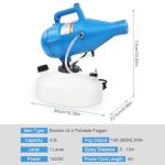 Electric Fogger Machine, Portable Handheld ULV Fogger Sprayer Mist Cold Spraying Atomizer for Home School Yard Outdoors (US Plug 110V)