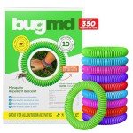 BugMD 10 Pack Mosquito Bracelets, DEET-Free Bands for Adults & Kids, Natural & Waterproof Citronella Wristbands for Camping, Hiking, Beach, Travel & Outdoor Essentials