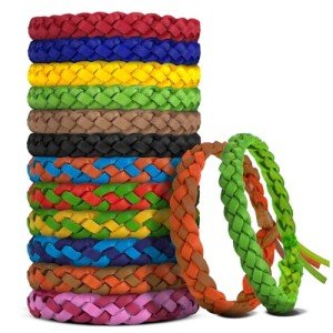 BuggyBands 36 Pack Mosquito Repellent Bracelets, DEET-Free, Individually Wrapped PU Leather Insect & Bug Repellent Wrist Bands