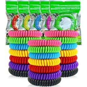 Mosquito Repellent Bracelets, 21 Pack Individually Wrapped Waterproof Insect Bug Repellent Wristbands for Kids Adults Outdoor Camping Fishing Traveling