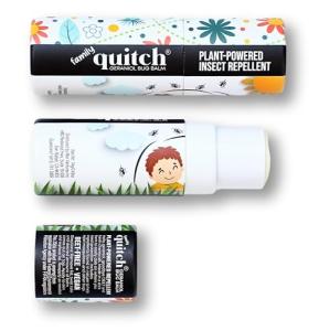 Quitch Geraniol Bug Balm, Bug Spray Alternative Travel Size Repellent, DEET Free Mosquito Shield for Kids, Natural Travel Size Mosquito Repellent Wipes Alternative Balm for Babies, Made in The USA