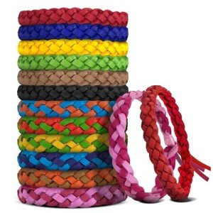 BuggyBands 48 Pack Mosquito Repellent Bracelets, DEET-Free, Individually Wrapped PU Leather Insect & Bug Repellent Wrist Bands