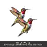 Magnetic Acrylic Signs & Decorations for Screen Doors & Windows | Anti-Collision Screen Magnets | 4” x 3” - MINI Hummingbird (Set of 2)