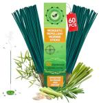 60 Pcs Natural Mosquito Repellent Outdoor Patio, Citronella Oil Mosquito Incense Sticks Plant-Based Bug Repellent for Patio Camping Fishing Backyard Travel Mosquito Control