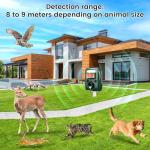PGFIT Ultrasonic Pest Repellent,Solar Animal Repeller,Outdoor Cat Repellent,Bird Repellent,Deer Repellent.Dog,Raccoon,Squirrel Repellent,Motion Activated LED Flashing Light Alarm Sound Animal Repeller