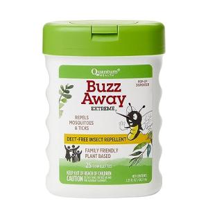 Quantum Health Buzz Away Extreme Towelettes - DEET-free Insect Repellent Wipes, Essential Oils - Pop Up Dispenser, Small Children and Up, 25 Count