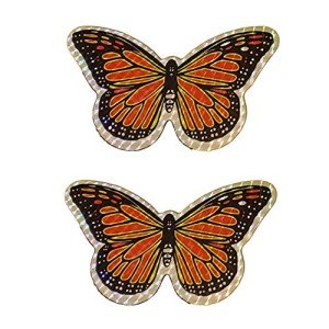 Sonoran Souvenirs Decorative Magnetic Flexible Screen Door Magnet, Butterfly Die-Cut Design, Red & Blue, 5.5" H x 3.5" W, Orange Monarch