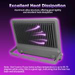 Gmalos 300W LED Black Light: 110V Plug-in UV Flood Light for Neon Glow Party, Halloween, Christmas Decor and Art Displays, IP65 Waterproof Blacklight for Outdoor or Indoor Use, 2 Pack