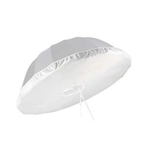 HappyGo 7-Foot Parabolic Umbrella Front Diffuser Cover,Umbrella Diffuser Soft Light Cloth for 16 Rods Black/Silver Parabolic Reflective Lighting Umbrella Fixed with Elastic Band