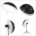 HappyGo 7-Foot Parabolic Umbrella Front Diffuser Cover,Umbrella Diffuser Soft Light Cloth for 16 Rods Black/Silver Parabolic Reflective Lighting Umbrella Fixed with Elastic Band