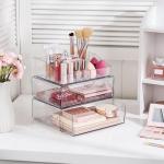Vtopmart 3-Tier Clear Makeup Organizer with Drawer