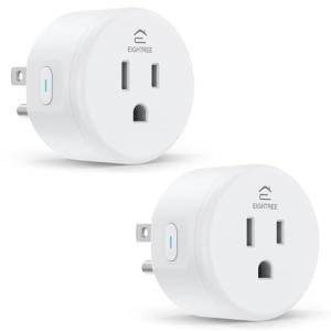 EIGHTREE Smart Plug, Smart Home WiFi Outlet Compatible with Alexa & Google Home, Smart Socket with Remote Control & Timer Function, 2.4GHz WiFi Only