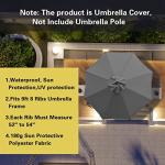 Sunnyglade 9ft Patio Umbrella Replacement Canopy Market Umbrella Top Outdoor Umbrella Canopy with 8 Ribs (Dark Gray)