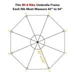 Sunnyglade 9ft Patio Umbrella Replacement Canopy Market Umbrella Top Outdoor Umbrella Canopy with 8 Ribs (Dark Gray)