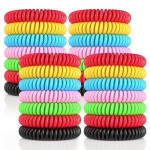 BuggyBands Mosquito Repellent Bracelets, 50 Pack DEET-Free Mosquito Bands for Adults and Kids, Individually Wrapped Waterproof Repellent Wristbands