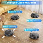 Tikom Robot Vacuum and Mop Combo, 5000Pa Robotic Vacuum Cleaner, 150 Min Max, App & Remote Control, Ideal for Hard Floor, Carpet, Pet Hair, Self-Charge(G8000 Max)
