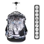 Tilami 18 in Rolling Leopard Laptop Backpack Black