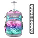 DIGOBAY Girls Rolling Backpack with Lunch Bag Blue