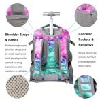 DIGOBAY Girls Rolling Backpack with Lunch Bag Blue