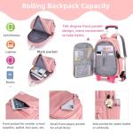 17 in Wheeled Waterproof Laptop Backpack Blue