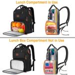 15.6 in Insulated RFID Lunch Laptop Backpack Black