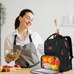 15.6 in Insulated RFID Lunch Laptop Backpack Black