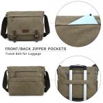 Dasein Canvas Messenger Bag Army Green 15in