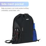 WANDF Water‑Resistant Mesh Drawstring Sackpack Black