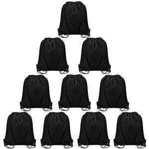 Vorspack Bulk Drawstring Backpacks 10‑Pack Black