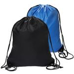 2PCS PE Drawstring Gym Bags Black