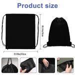 2PCS PE Drawstring Gym Bags Black