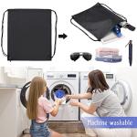 2PCS PE Drawstring Gym Bags Black