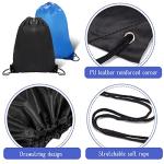 2PCS PE Drawstring Gym Bags Black