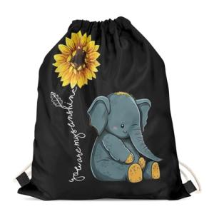 Upetstory Elephant Drawstring Gym Bag Outdoor