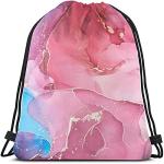 Beabes Marble Drawstring Backpack Marbling Design